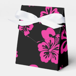 Zwarte & hete roze hibiscus bloem feest gunst doos bedankdoosjes