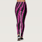 Zwarte hete roze zebraprint leggingen leggings (Achterkant)