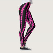Zwarte hete roze zebraprint leggingen leggings (Rechts)