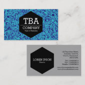 Zwarte Hexagon - Blauw gemarmerd Visitekaartje (Voorkant / Achterkant)