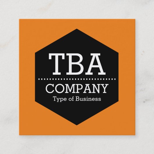 Zwarte hexagon - Kleur Vierkante Visitekaartje (Voorkant)