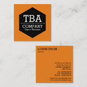 Zwarte hexagon - Kleur Vierkante Visitekaartje (Voorkant / Achterkant)