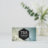 Zwarte hexagon - Regen op een venster Visitekaartje (Staand voorkant)