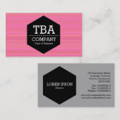 Zwarte hexagon - Roze lijnen Visitekaartje (Voorkant / Achterkant)