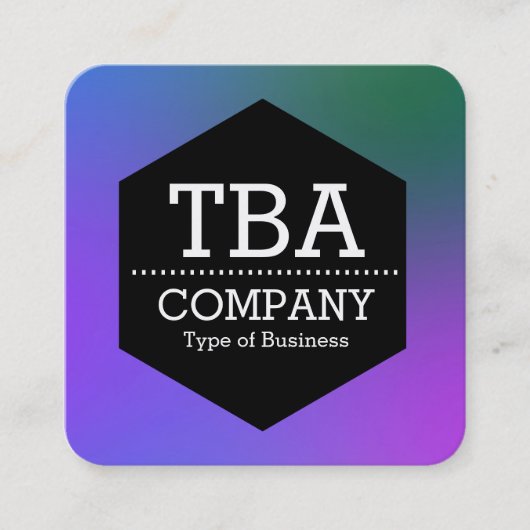 Zwarte hexagon - Zachte gradiënt Vierkante Visitekaartje (Voorkant)