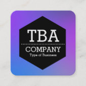 Zwarte hexagon - Zachte gradiënt Vierkante Visitekaartje (Voorkant)