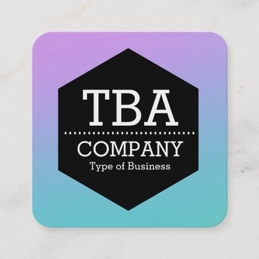 Zwarte hexagon - Zachte gradiënt Vierkante Visitekaartje (Voorkant)