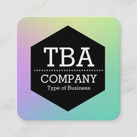 Zwarte hexagon - Zachte gradiënt Vierkante Visitekaartje (Voorkant)
