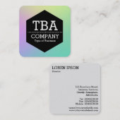 Zwarte hexagon - Zachte gradiënt Vierkante Visitekaartje (Voorkant / Achterkant)