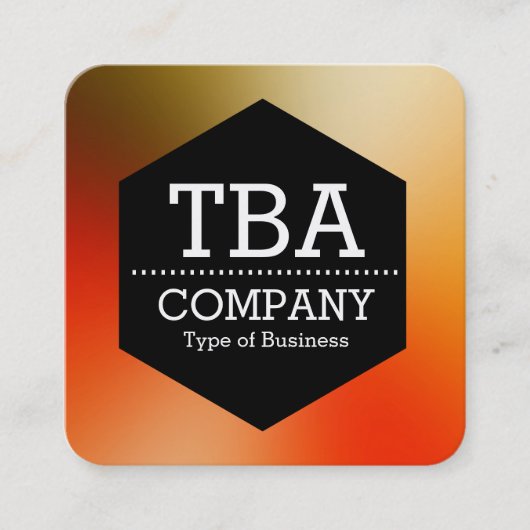 Zwarte hexagon - Zachte gradiënt Vierkante Visitekaartje (Voorkant)