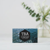 Zwarte Hexagon - Zon op water Visitekaartje (Staand voorkant)