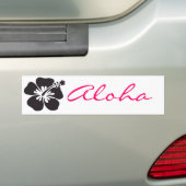 zwarte hibiscus bloem bumpersticker (Op auto)