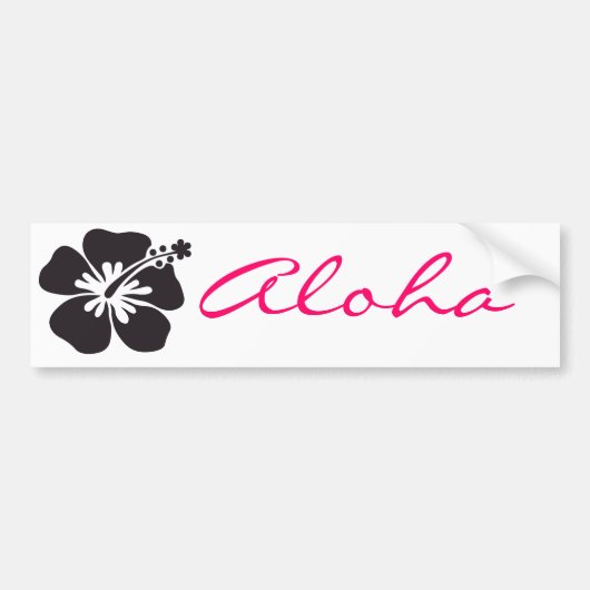 zwarte hibiscus bloem bumpersticker (Voorkant)