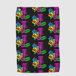 Zwarte hibiscus handdoek