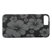 Zwarte Hibiscus Hawaïaanse print Case-Mate iPhone Case (Achterkant (Horizontaal))