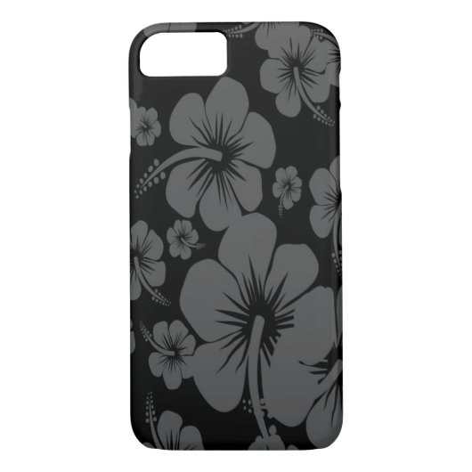 Zwarte Hibiscus Hawaïaanse print Case-Mate iPhone Case (Achterkant)