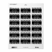  zwarte hibiscus op witte boekenplaat etiket (Full Sheet)