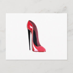 Zwarte hiel, rode stiletto schoen briefkaart
