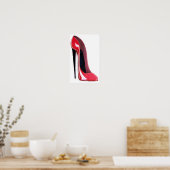 Zwarte Hiel Rood Stiletto Schoefdruk Poster (Keuken)
