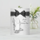 Zwarte hiel Silver Diamond Birthday Party Kaart (Staand voorkant)