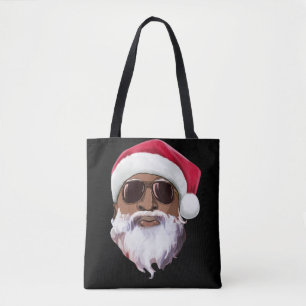 Zwarte hiphop Santa Claus novelty African American Tote Bag