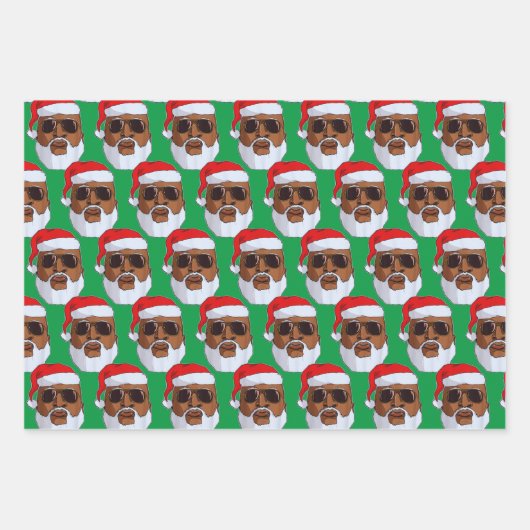 Zwarte hiphop Sinterklaas Afro-Amerikaans Inpakpapier Vel (Voorkant 3)