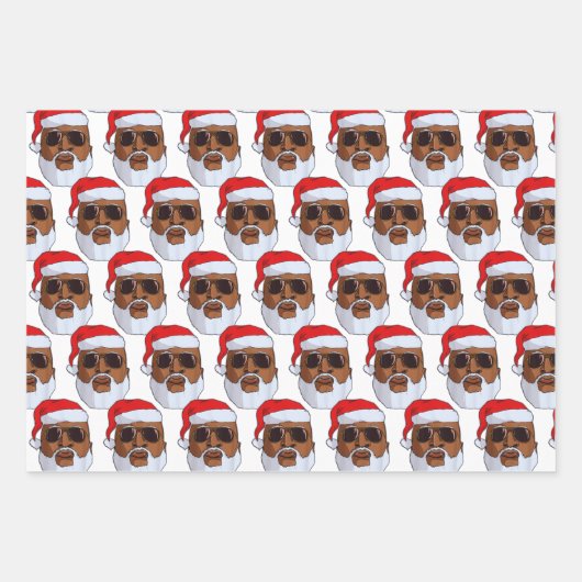 Zwarte hiphop Sinterklaas Afro-Amerikaans Inpakpapier Vel (Voorkant 2)