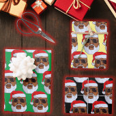 Zwarte hiphop Sinterklaas Afro-Amerikaanse Xmas Inpakpapier Vel
