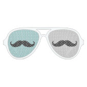 Zwarte Hipster snorren Aviator Zonnebril (Voorkant)