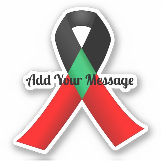Zwarte HIV/AIDS-bewustzijnslint Sticker (Voorkant)