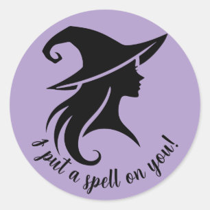 Zwarte Hoed Heks Wicca Heksen Halloween Feest Ronde Sticker