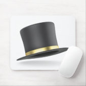 Zwarte hoed met gouden lint muismat (Met muis)