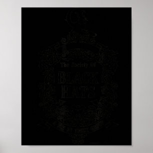 Zwarte hoeden society halloween heks vliegend bij  poster