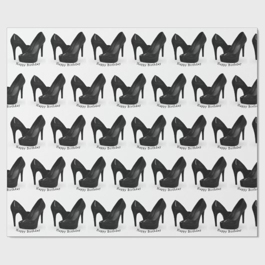 Zwarte hoefdierdag cadeaupapier (Vlak)