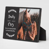 Zwarte Hoefijzers Groene Foto Paard Herdenking Fotoplaat (Zijkant)