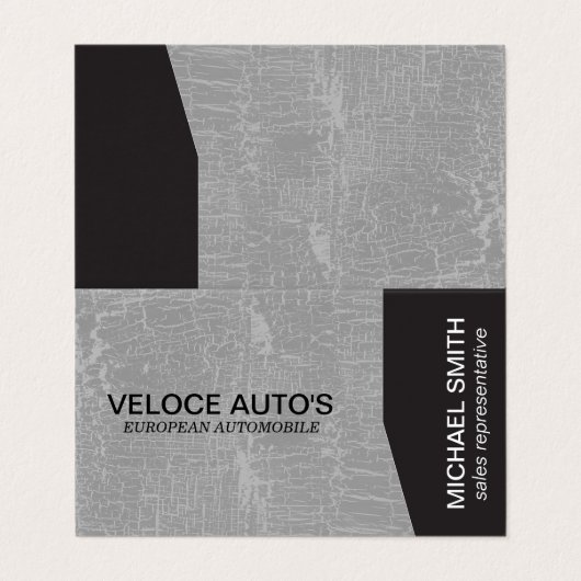 Zwarte hoek / grijs gemarmerd visitekaartje (Buitenkant ongevouwen)