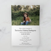 Zwarte hoekige uitnodiging met acht foto's en grad (Binnen)