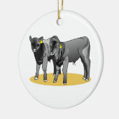 Zwarte hoekkalveren keramisch ornament (Links)