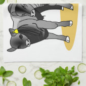 Zwarte hoekkalveren theedoek (Gevouwen)