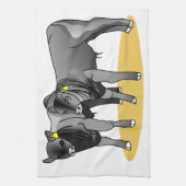 Zwarte hoekkalveren theedoek (Verticaal)
