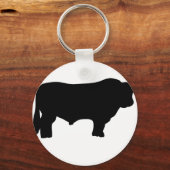 zwarte hoekstier sleutelhanger (Voorkant)