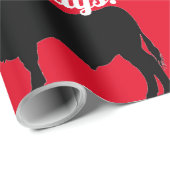 Zwarte hoekstiften op rood omslagpapier cadeaupapier (Rol Hoek)