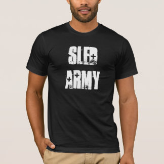 Zwarte hoezen.com T-shirt met de titel "Sled Army"