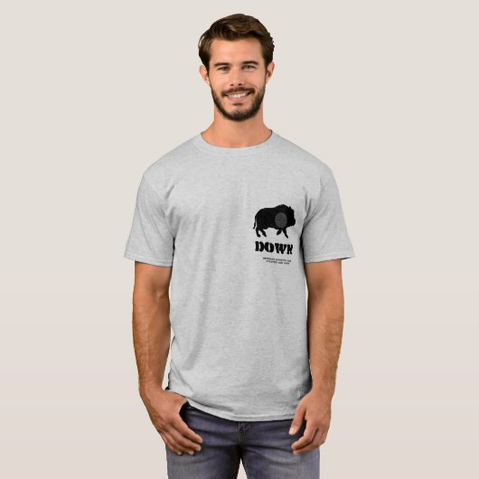 Zwarte Hog neer! Bucknutz Hunting Club T-shirt (Voorkant volledig)