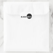 Zwarte hol hart sticker (Tas)