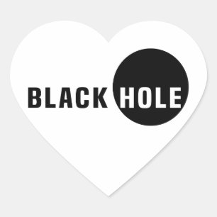 Zwarte hol hart sticker