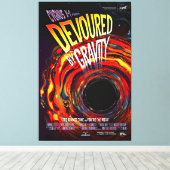 Zwarte hol in Red Blazing Fire Canvas Afdruk (Insitu (Houten vloer))