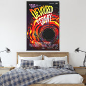 Zwarte hol in Red Blazing Fire Canvas Afdruk (Insitu (Slaapkamer))