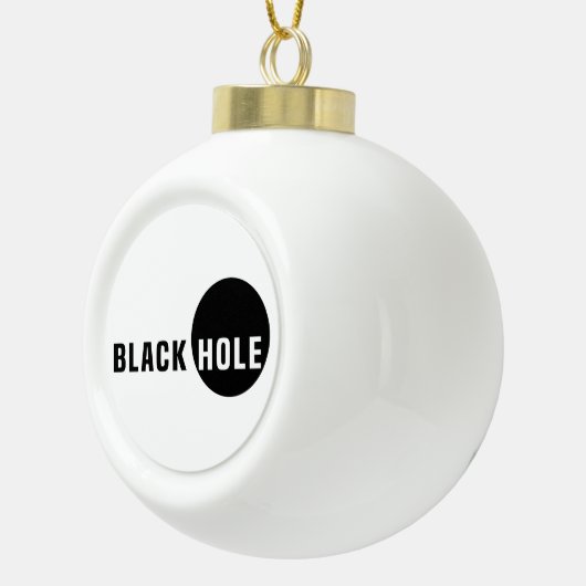 Zwarte hol keramische bal ornament (Rechts)