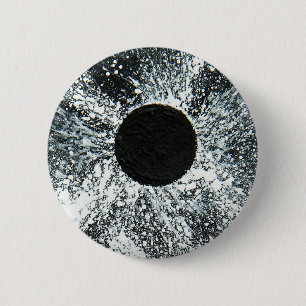 Zwarte hol ronde button 5,7 cm